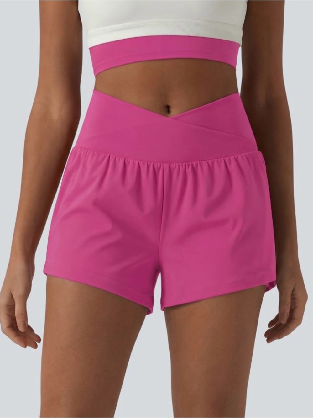 Halara Crossover high waist 3” size small Fuschia
